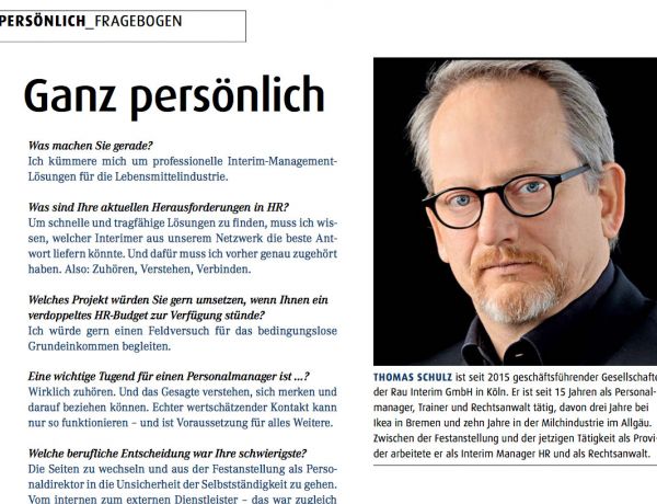 Thomas Schulz im Personalmagazin Interview